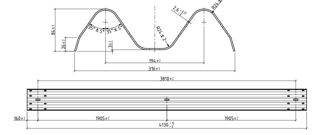 Highway guardrail roll forming line