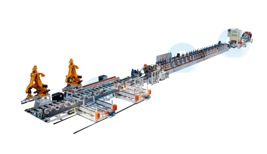 TF 71-105X SHELF UPRIGHT AUTO PUNCH ROLL FORMING LINE